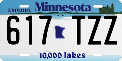 MN license plate 617TZZ