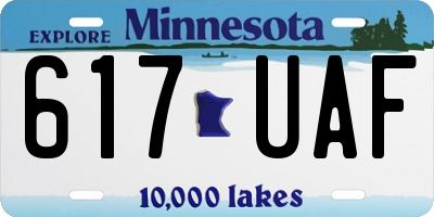 MN license plate 617UAF