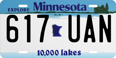 MN license plate 617UAN