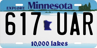 MN license plate 617UAR