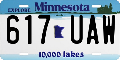 MN license plate 617UAW
