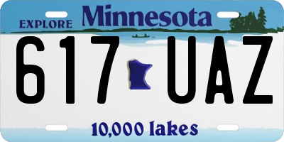 MN license plate 617UAZ