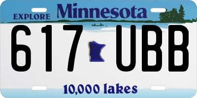 MN license plate 617UBB