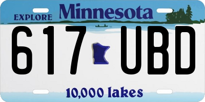 MN license plate 617UBD