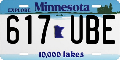 MN license plate 617UBE