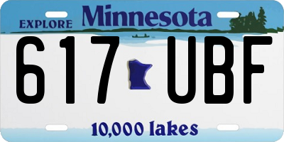 MN license plate 617UBF