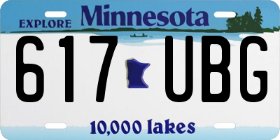 MN license plate 617UBG