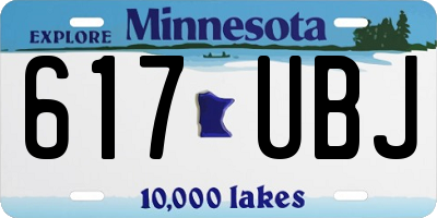 MN license plate 617UBJ