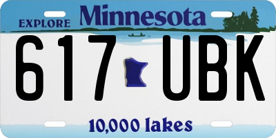 MN license plate 617UBK