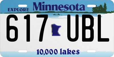 MN license plate 617UBL