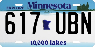 MN license plate 617UBN
