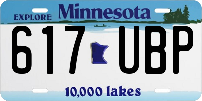 MN license plate 617UBP