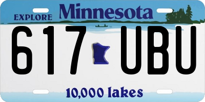 MN license plate 617UBU