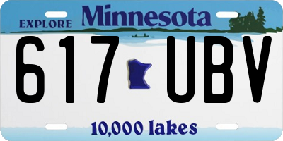 MN license plate 617UBV