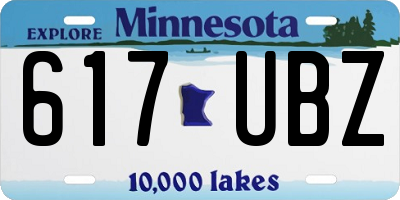 MN license plate 617UBZ