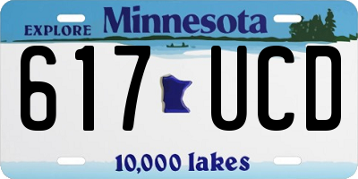 MN license plate 617UCD