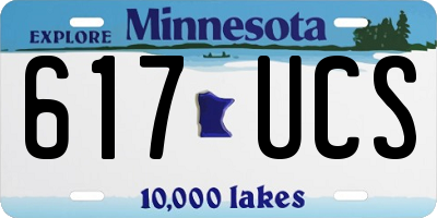 MN license plate 617UCS