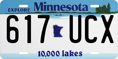 MN license plate 617UCX