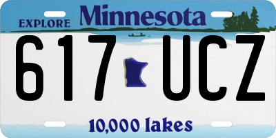 MN license plate 617UCZ