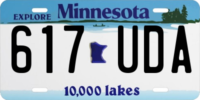 MN license plate 617UDA