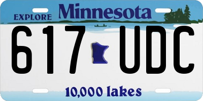 MN license plate 617UDC