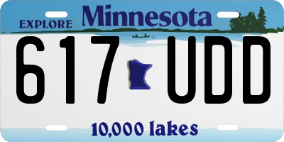 MN license plate 617UDD