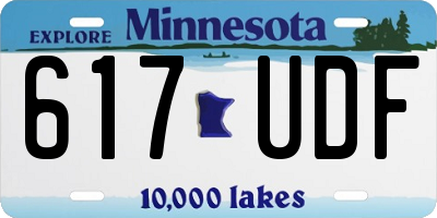 MN license plate 617UDF