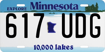 MN license plate 617UDG