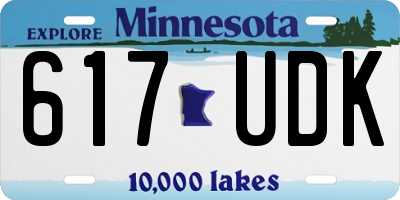 MN license plate 617UDK