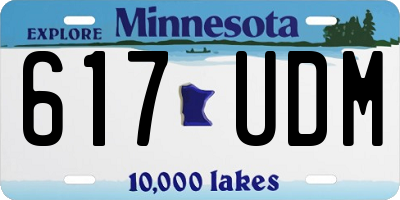 MN license plate 617UDM