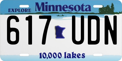 MN license plate 617UDN