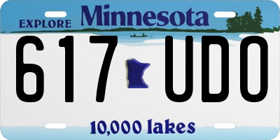 MN license plate 617UDO