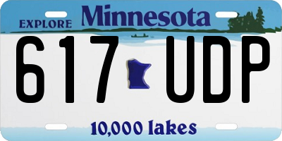 MN license plate 617UDP