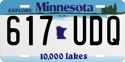 MN license plate 617UDQ