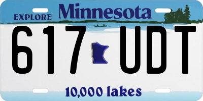 MN license plate 617UDT