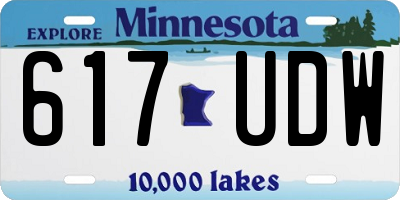 MN license plate 617UDW