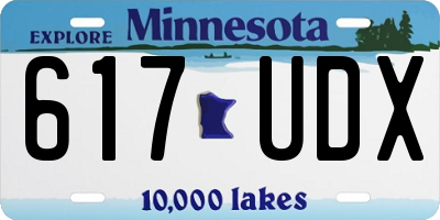 MN license plate 617UDX