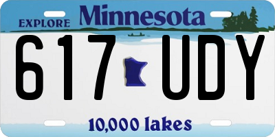 MN license plate 617UDY