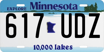 MN license plate 617UDZ