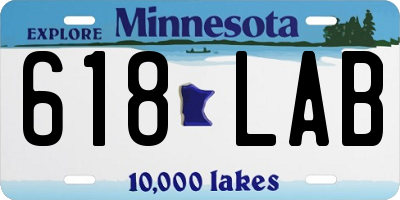 MN license plate 618LAB