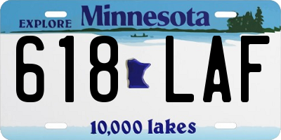 MN license plate 618LAF