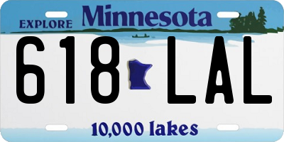 MN license plate 618LAL