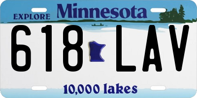 MN license plate 618LAV