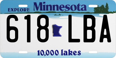 MN license plate 618LBA