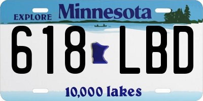 MN license plate 618LBD