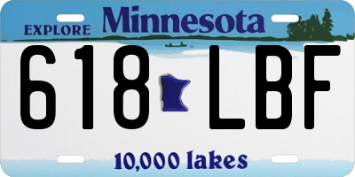 MN license plate 618LBF