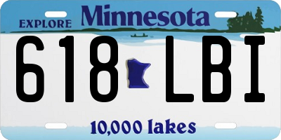 MN license plate 618LBI
