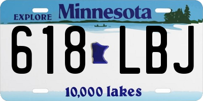 MN license plate 618LBJ
