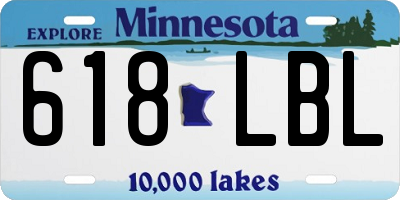 MN license plate 618LBL