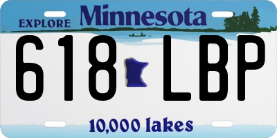 MN license plate 618LBP
